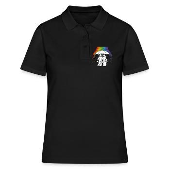 Save_Space_LGBTQ Bouclier arc-en-ciel - Polo Femme - noir - Devant - Ailine (174cm)