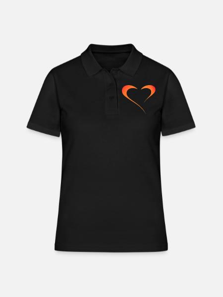 Jeu des couleurs de l’amour - Polo Femme - noir