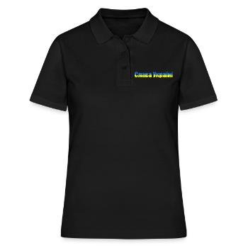 Ruhm Der Ukraine Ukrainischer Stolz Flagge - Frauen Polo Shirt - Schwarz - Vorne - Ailine (174cm)