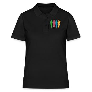 Joggerinnen in Action - Frauen Polo Shirt - Schwarz - Vorne - Ailine (174cm)