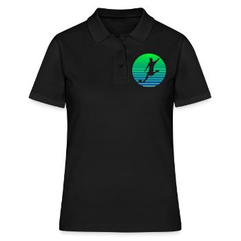 Footballeur Sunset Logo - Polo Femme - noir - Devant - Ailine (174cm)