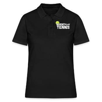 tennis / Tennis / Tennis spieler / Tennis Spielen - Frauen Polo Shirt - Schwarz - Vorne - Ailine (174cm)