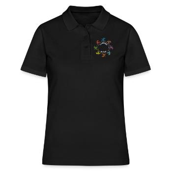 Das ultimative Design für Joggerinen on Tour - Frauen Polo Shirt - Schwarz - Vorne - Ailine (174cm)