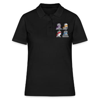 Leonardo Donatello Michelangelo Raphael Geschenk - Frauen Polo Shirt - Schwarz - Vorne - Ailine (174cm)