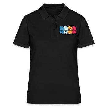 rollerfahren retro herzschlag scooter moped - Frauen Polo Shirt - Schwarz - Vorne - Ailine (174cm)