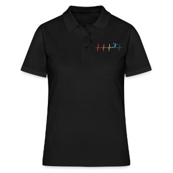 Vintage handball heartbeat handball player - Women's Polo Shirt - black - Front - Ailine (174cm)