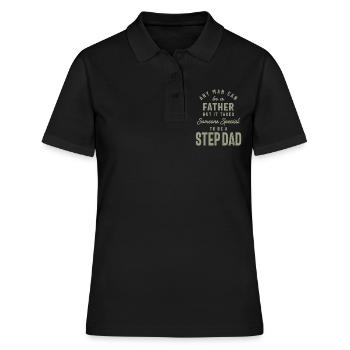 Step Dad - The Special One - Father's Day - Women's Polo Shirt - black - Front - Ailine (174cm)