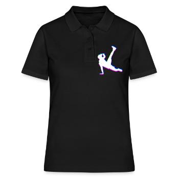 Trippy Breakdancer - Frauen Polo Shirt - Schwarz - Vorne - Ailine (174cm)