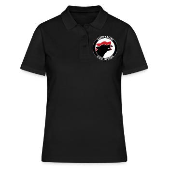 ANTIFASCISTE AMOUREUX DES CHIENS - Polo Femme - noir - Devant - Ailine (174cm)