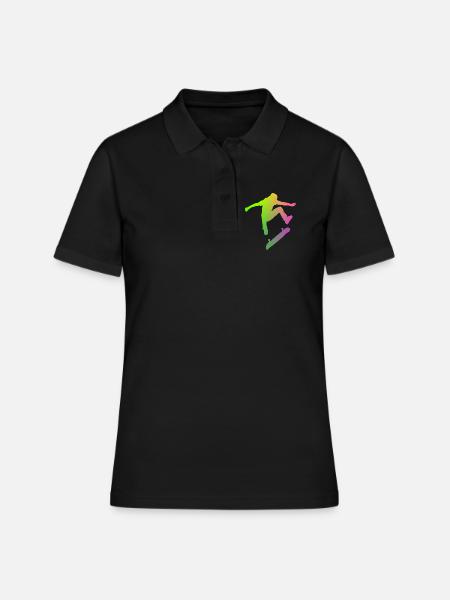 Skater - Frauen Polo Shirt - Schwarz