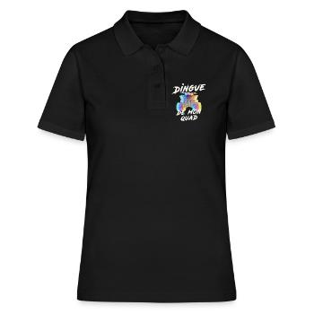 Quad : T-shirt dingue de quad, quad multicolore - Polo Femme - noir - Devant - Ailine (174cm)