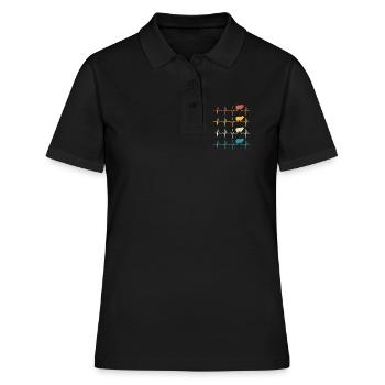 Herzschlag Schaf, Schaf, Schaf - Frauen Polo Shirt - Schwarz - Vorne - Ailine (174cm)