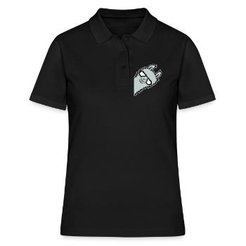 lama mentant nerd de lunettes arrogant animal drôle - Polo Femme - noir - Devant - Ailine (174cm)