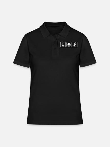 CHEF chemische Elemente design - Frauen Polo Shirt - Schwarz