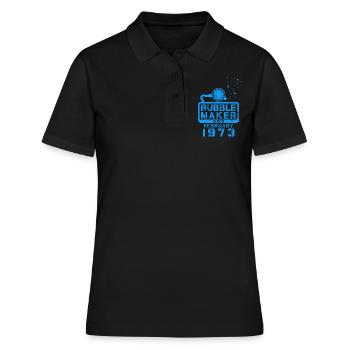 Diver Birthday Bubblemaker since February 1973 - Women's Polo Shirt - black - Front - Ailine (174cm)