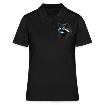 Raccoon Animal Motif Gift Animal Forest Funny - Women's Polo Shirt - black - Front - Ailine (174cm)