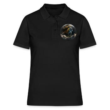Tiger Glas Kugel Wolke Raubkatze Geschenk Kunst - Frauen Polo Shirt - Schwarz - Vorne - Ailine (174cm)