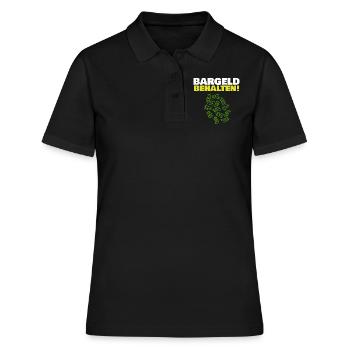 Bargeld behalten Freiheit Geld System Abschaffung - Frauen Polo Shirt - Schwarz - Vorne - Ailine (174cm)