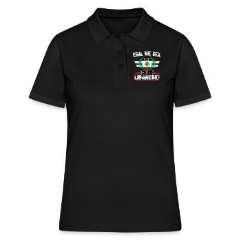 Egal wie geil du bist ich bin Libanese - Frauen Polo Shirt - Schwarz - Vorne - Ailine (174cm)