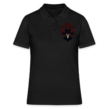 Pestarzt mit satanistischem Symbol - Frauen Polo Shirt - Schwarz - Vorne - Ailine (174cm)