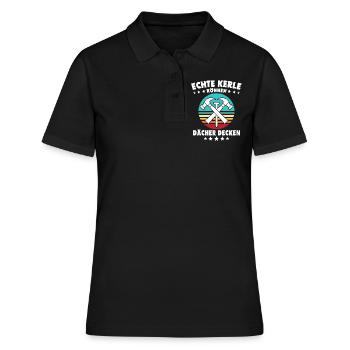Dachdecker Dächer Decken Dachdecken - Frauen Polo Shirt - Schwarz - Vorne - Ailine (174cm)