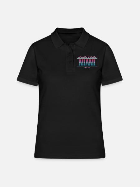 South Beach Neon - Polo Femme - noir