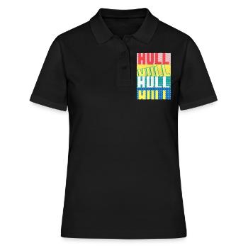 Hull England UK City Font Skyline Home - Women's Polo Shirt - black - Front - Ailine (174cm)