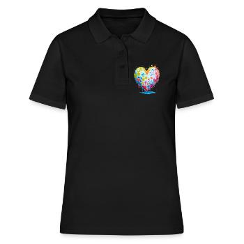 ich schenke dir meine Herz - Frauen Polo Shirt - Schwarz - Vorne - Ailine (174cm)