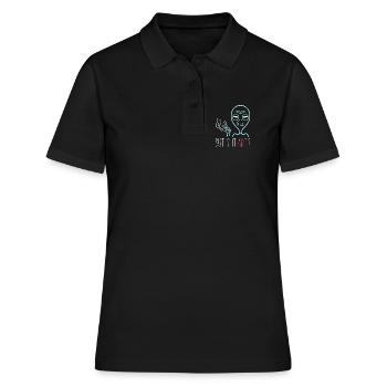 Alien But Is It Art Kunst Spruch Retro - Frauen Polo Shirt - Schwarz - Vorne - Ailine (174cm)