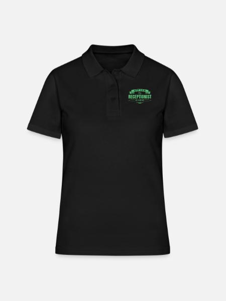 Reste calme le réceptionniste est ici réception - Polo Femme - noir