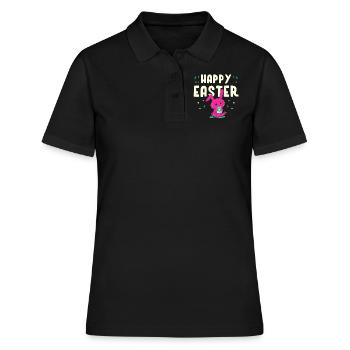 Happy Easter Easter Easter Easter Egg Sayings - Women's Polo Shirt - black - Front - Ailine (174cm)