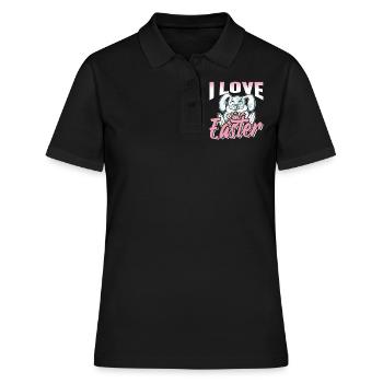Ich Liebe Ostern Osterfest Osterei Osterhase - Frauen Polo Shirt - Schwarz - Vorne - Ailine (174cm)