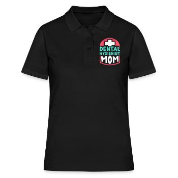 Hygiéniste dentaire Mama Dentiste Hygiéniste dentaire - Polo Femme - noir - Devant - Ailine (174cm)