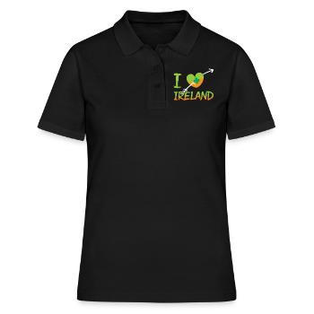 J’adore l’Irlande Saint-Patrick Irlandais irlandais - Polo Femme - noir - Devant - Ailine (174cm)
