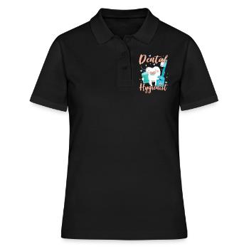 Hygiénistes dentaires Hygiène dentaire Équipe dentaire - Polo Femme - noir - Devant - Ailine (174cm)