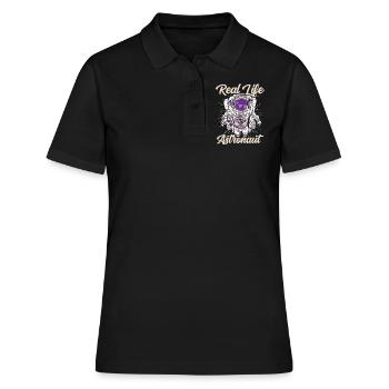 Real Life Astronaut Rakete Weltraum Astronomie - Frauen Polo Shirt - Schwarz - Vorne - Ailine (174cm)