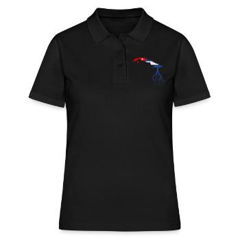 Latino cubain Cuba Baseball - Polo Femme - noir - Devant - Ailine (174cm)