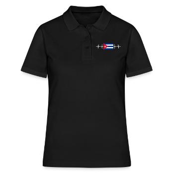 Latino cubain Cuba Baseball - Polo Femme - noir - Devant - Ailine (174cm)