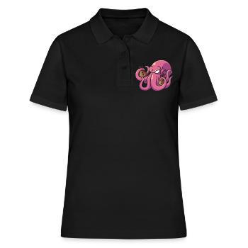Argent de pieuvre, pieuvre de richesse pieuvre richesse - Polo Femme - noir - Devant - Ailine (174cm)