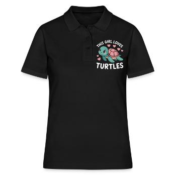 Turtle Saying Funny Turtles Gift - Women's Polo Shirt - black - Front - Ailine (174cm)