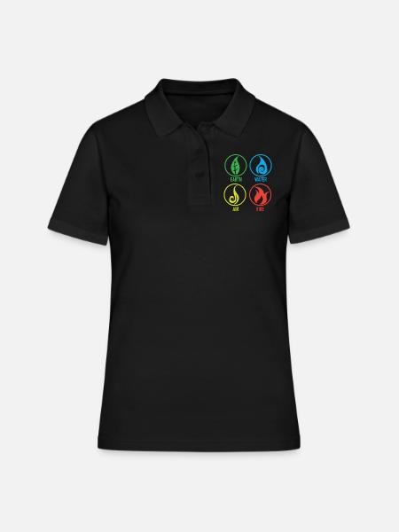 Feu air terre - Polo Femme - noir