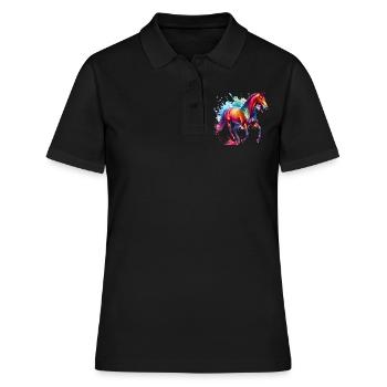 Traber Geschenk Pferd - Frauen Polo Shirt - Schwarz - Vorne - Ailine (174cm)