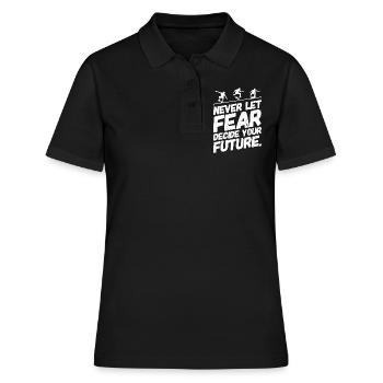 Skate Skater Skateboard Skaten Angst - Frauen Polo Shirt - Schwarz - Vorne - Ailine (174cm)