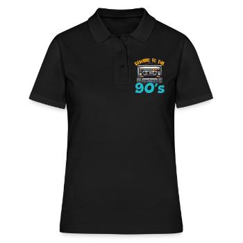 Années 90 Mélomanes Années 90 - Polo Femme - noir - Devant - Ailine (174cm)