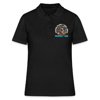 Vaterschaft Schul-Lehrers Zum Vatertag - Frauen Polo Shirt - Schwarz - Vorne - Ailine (174cm)