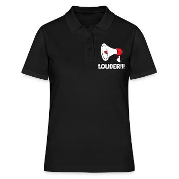 Megafon / Megaphone - Louder - Frauen Polo Shirt - Schwarz - Vorne - Ailine (174cm)