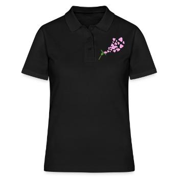 Rose au vent - Polo Femme - noir - Devant - Ailine (174cm)