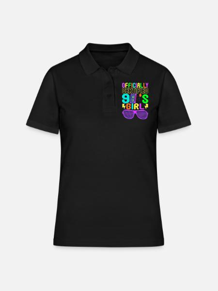 90er Party 90er Jahre - Frauen Polo Shirt - Schwarz