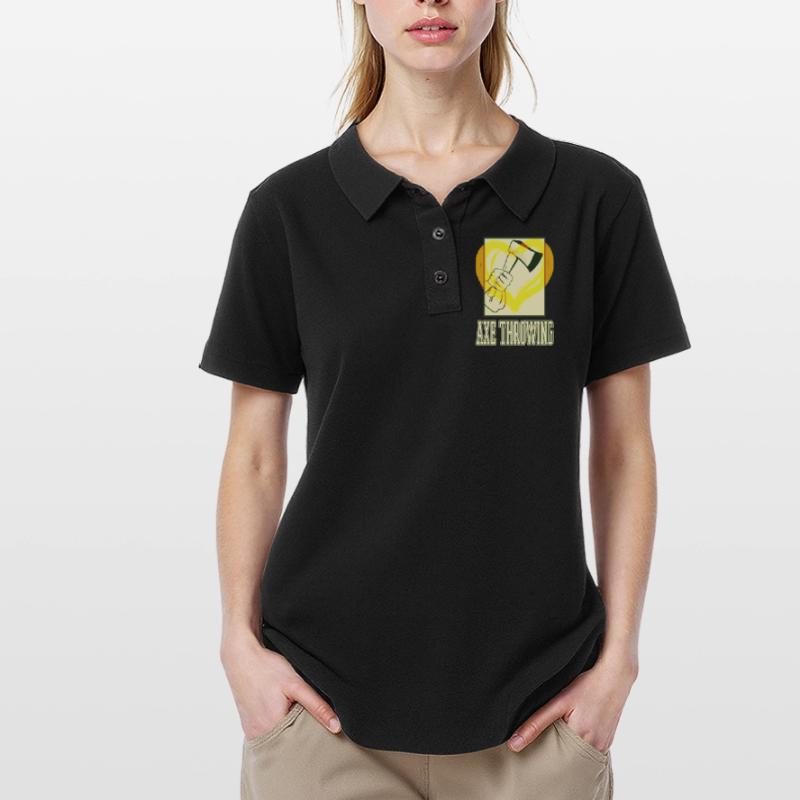 Axe Throwing Axe Throwing Axe Throwing Sport Double Axe Women's Polo Shirt