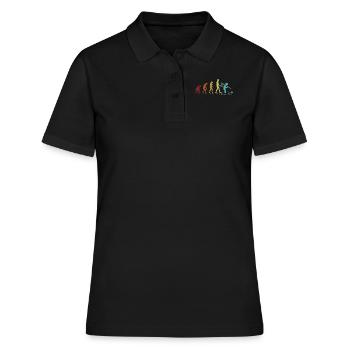 Frog Catching Evolution Kröte Kaulquappe Frosch - Frauen Polo Shirt - Schwarz - Vorne - Ailine (174cm)